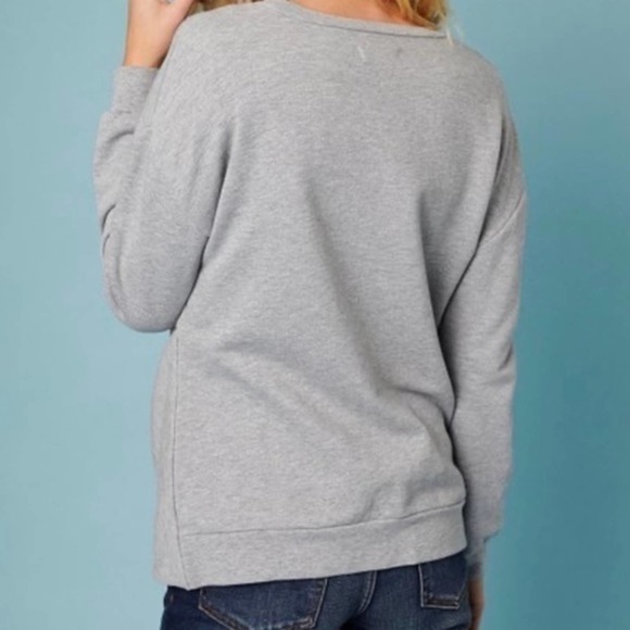 Sincerely Jules Knot Front Gray Sweatshirt - size XS - Picture 3 of 11